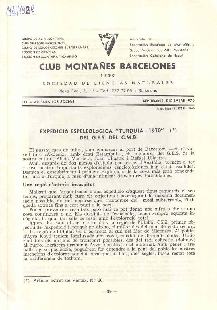 Club Montanes Barcelones/copertina dicembre 1970.jpg